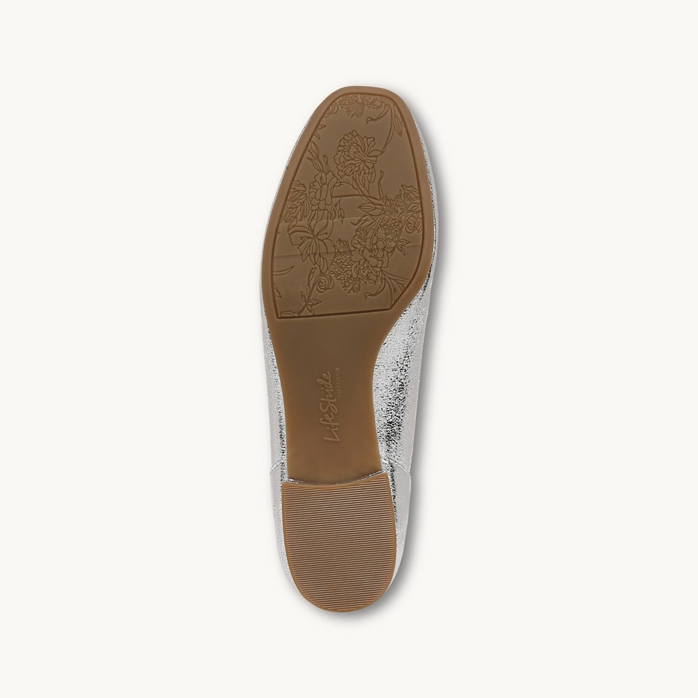 LifeStride Celine Ballet Flat - Silver Faux Leather