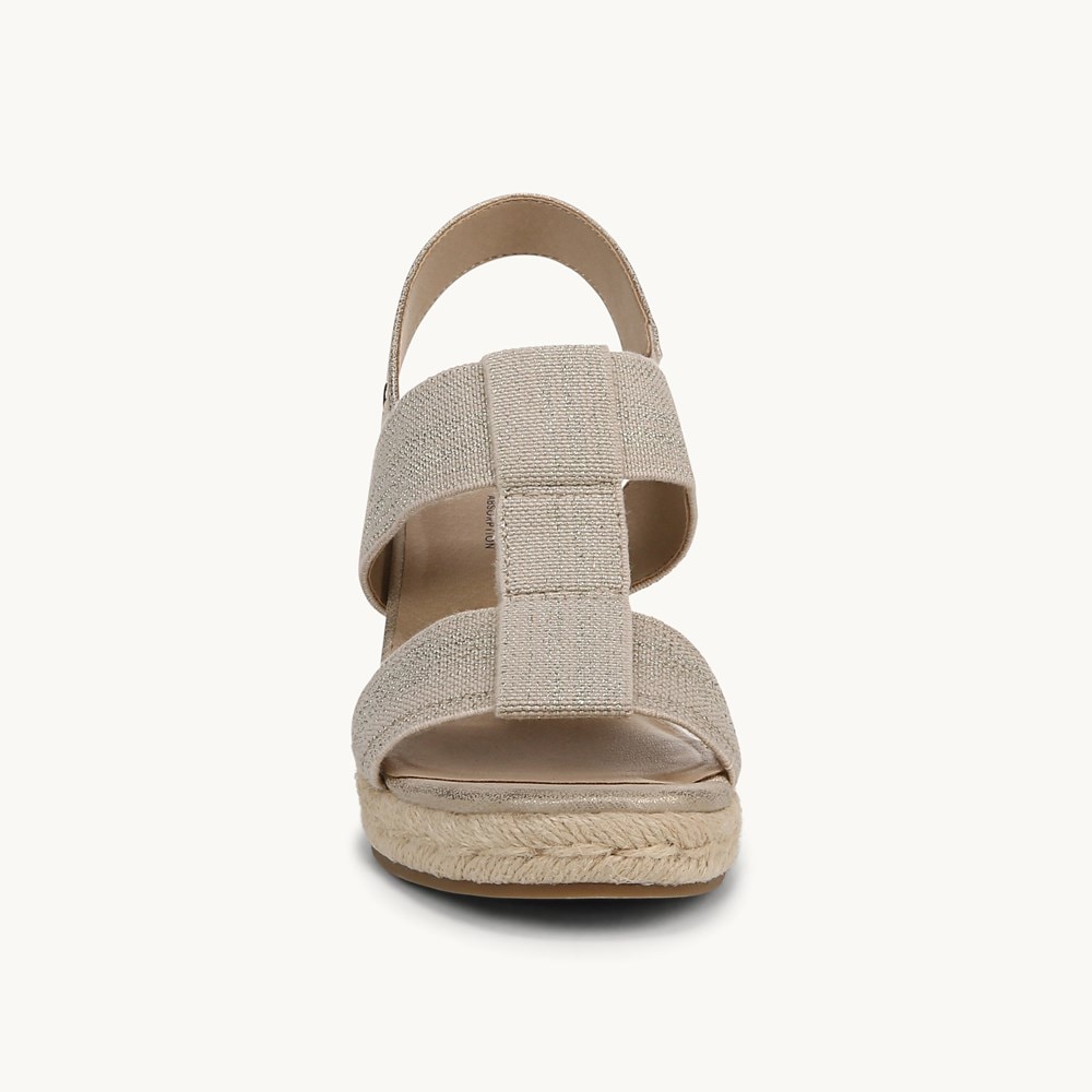 LifeStride Tallulah Espadrille Wedge Sandal - Gold Faux Leather