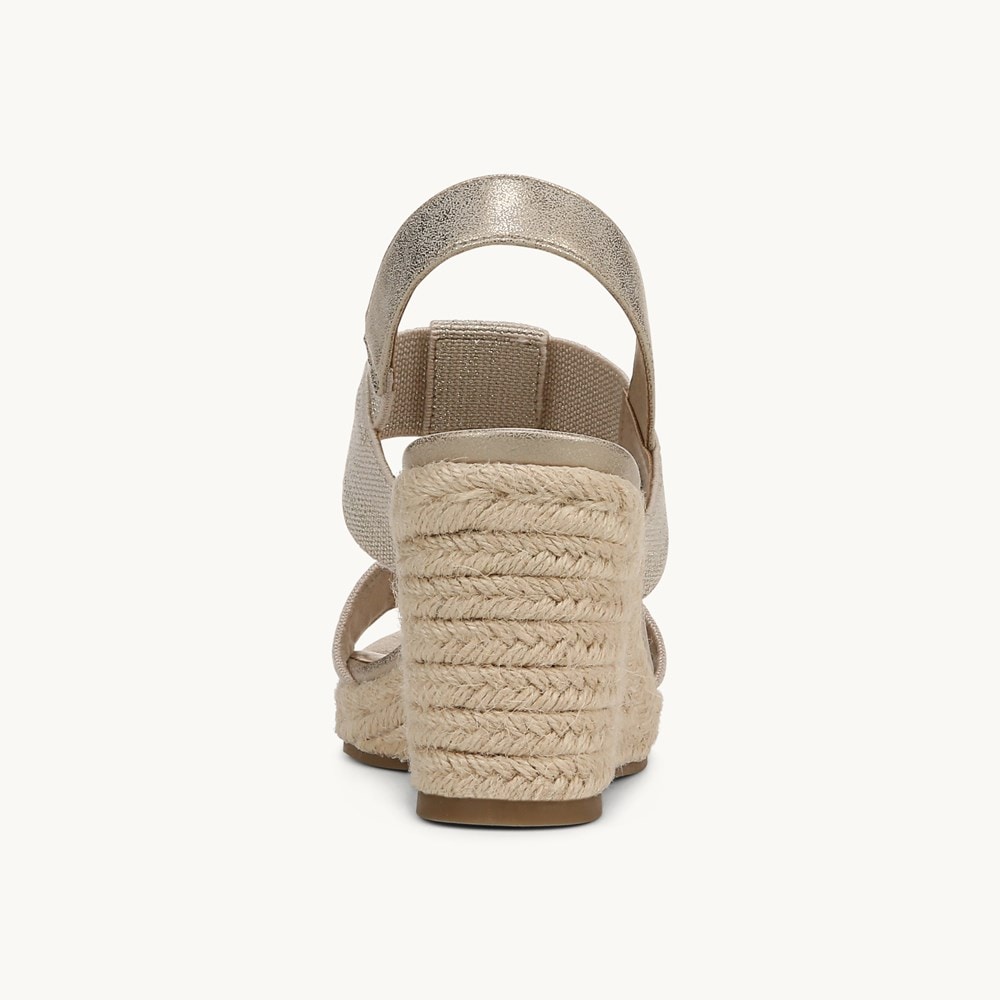 LifeStride Tallulah Espadrille Wedge Sandal - Gold Faux Leather