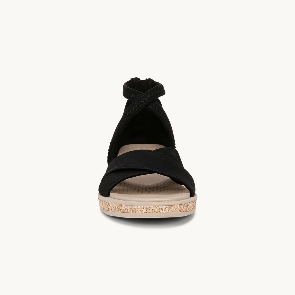 LifeStride Bali Sand Wedge Sandal - Black Fabric