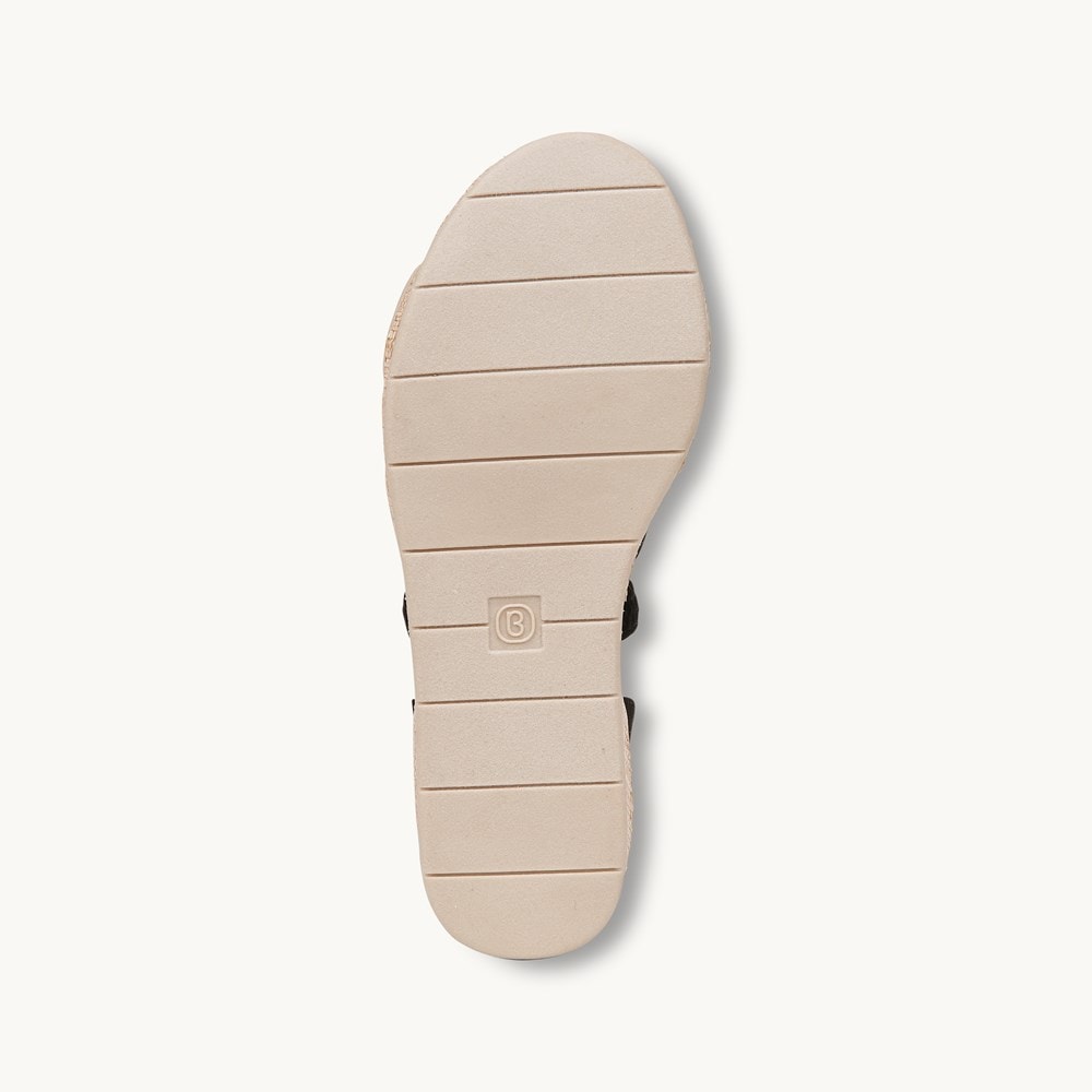 LifeStride Bali Sand Wedge Sandal - Black Fabric