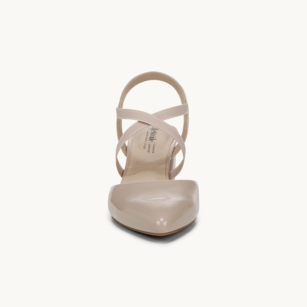 LifeStride April Dress Sandal - Tender Taupe Faux Leather