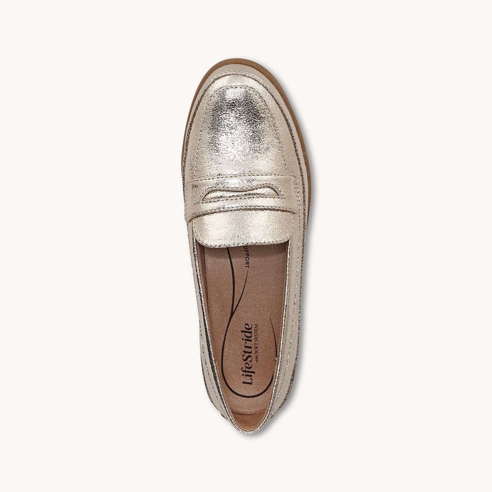 LifeStride Malta Loafer - Platino Gold Faux Leather