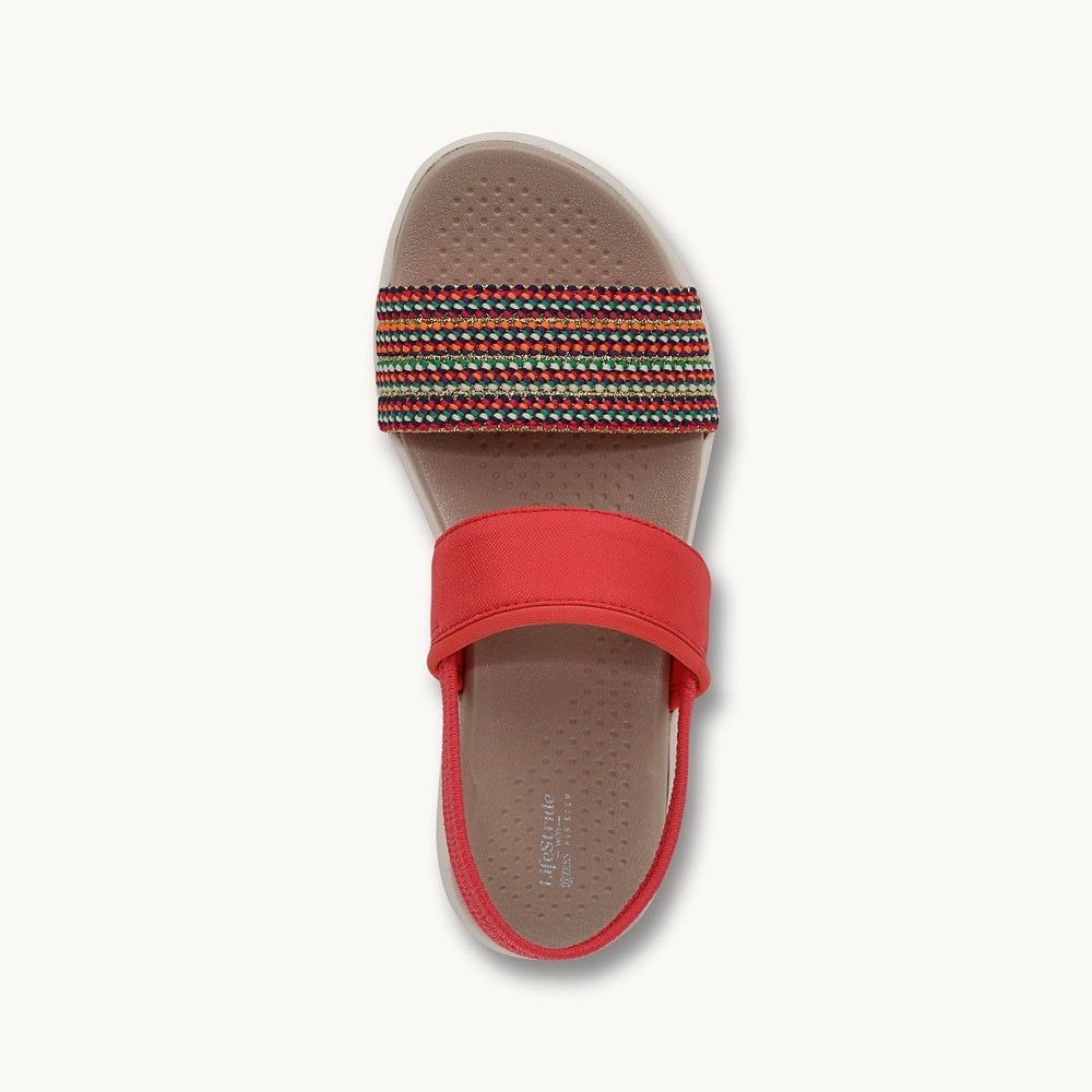 LifeStride Cali Strappy Sandal - Coral Beach Multi Fabric
