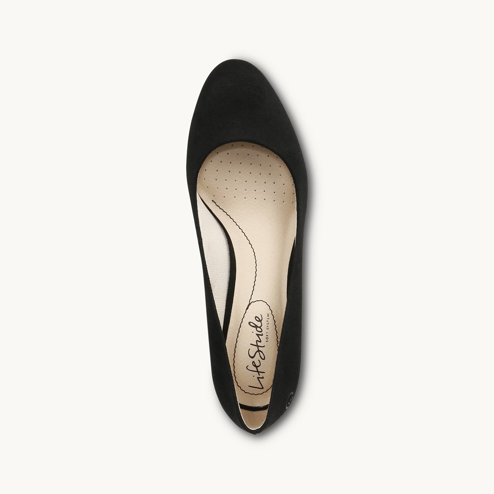 LifeStride Taylor Block Heel Pump - Black Fabric