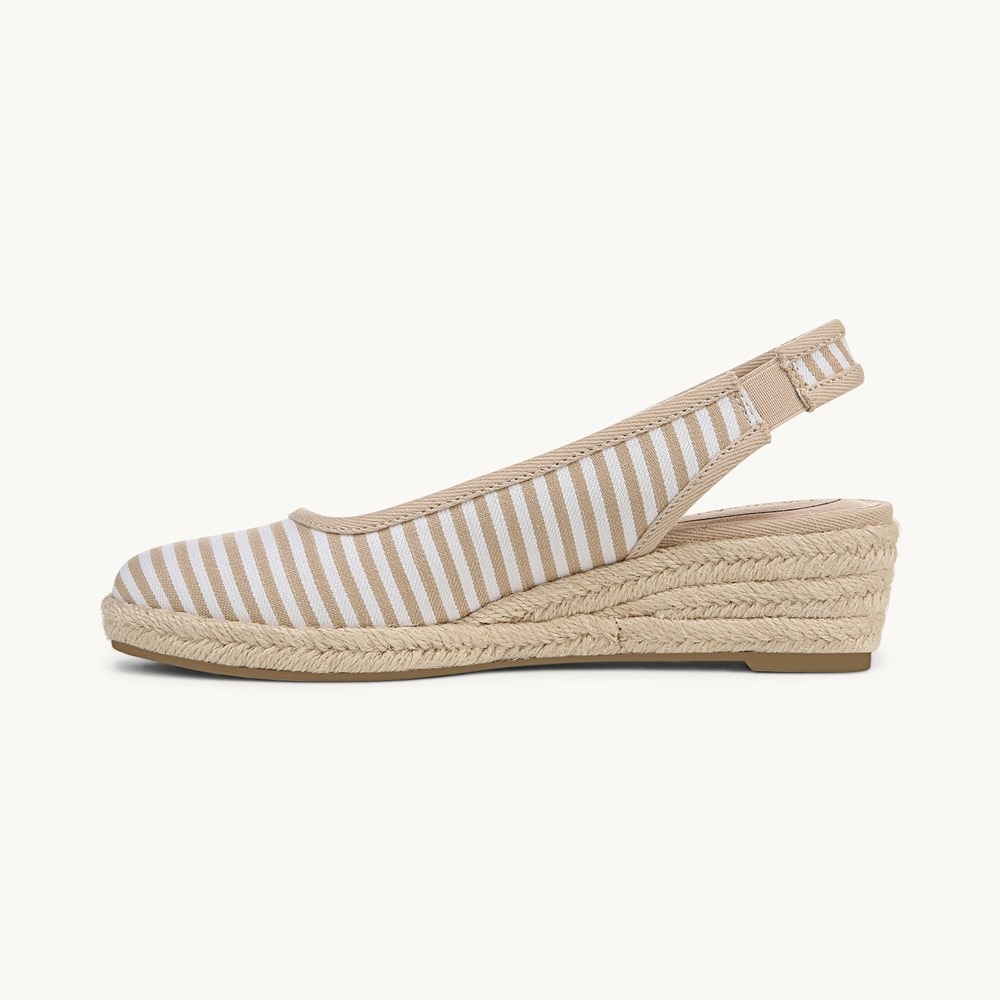 LifeStride Kayden Espadrille Wedge - Tan Fabric