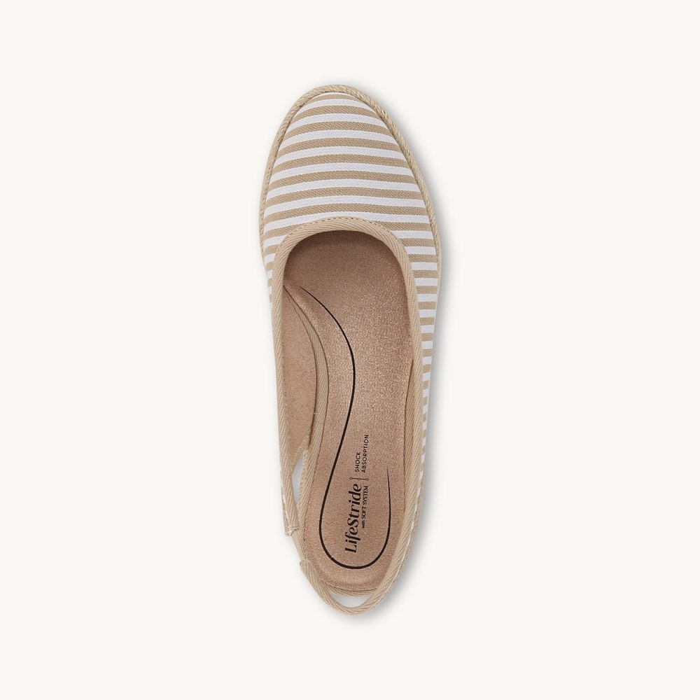 LifeStride Kayden Espadrille Wedge - Tan Fabric