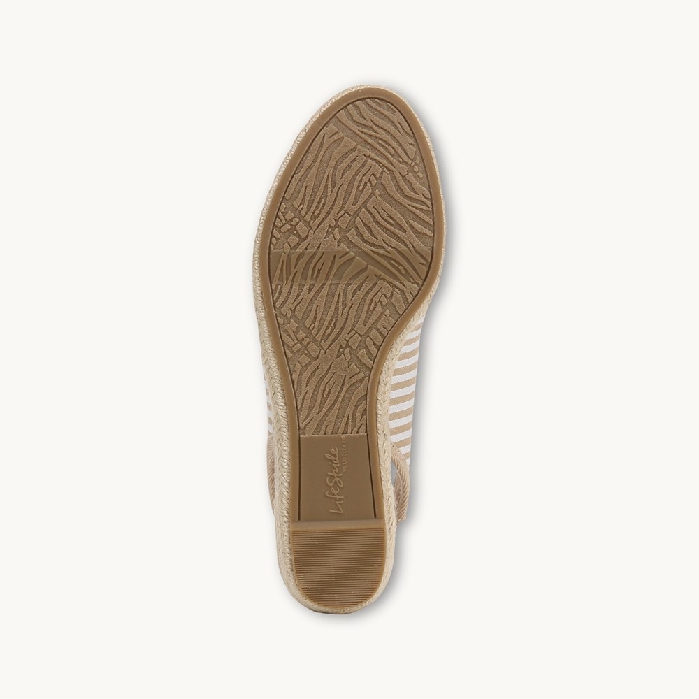 LifeStride Kayden Espadrille Wedge - Tan Fabric