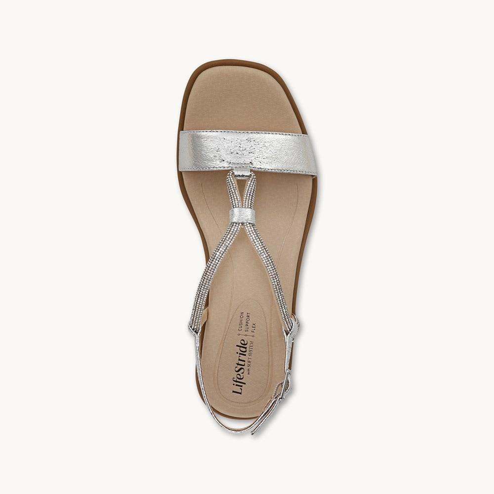 LifeStride Radiant Slingback Sandal - Silver Faux Leather