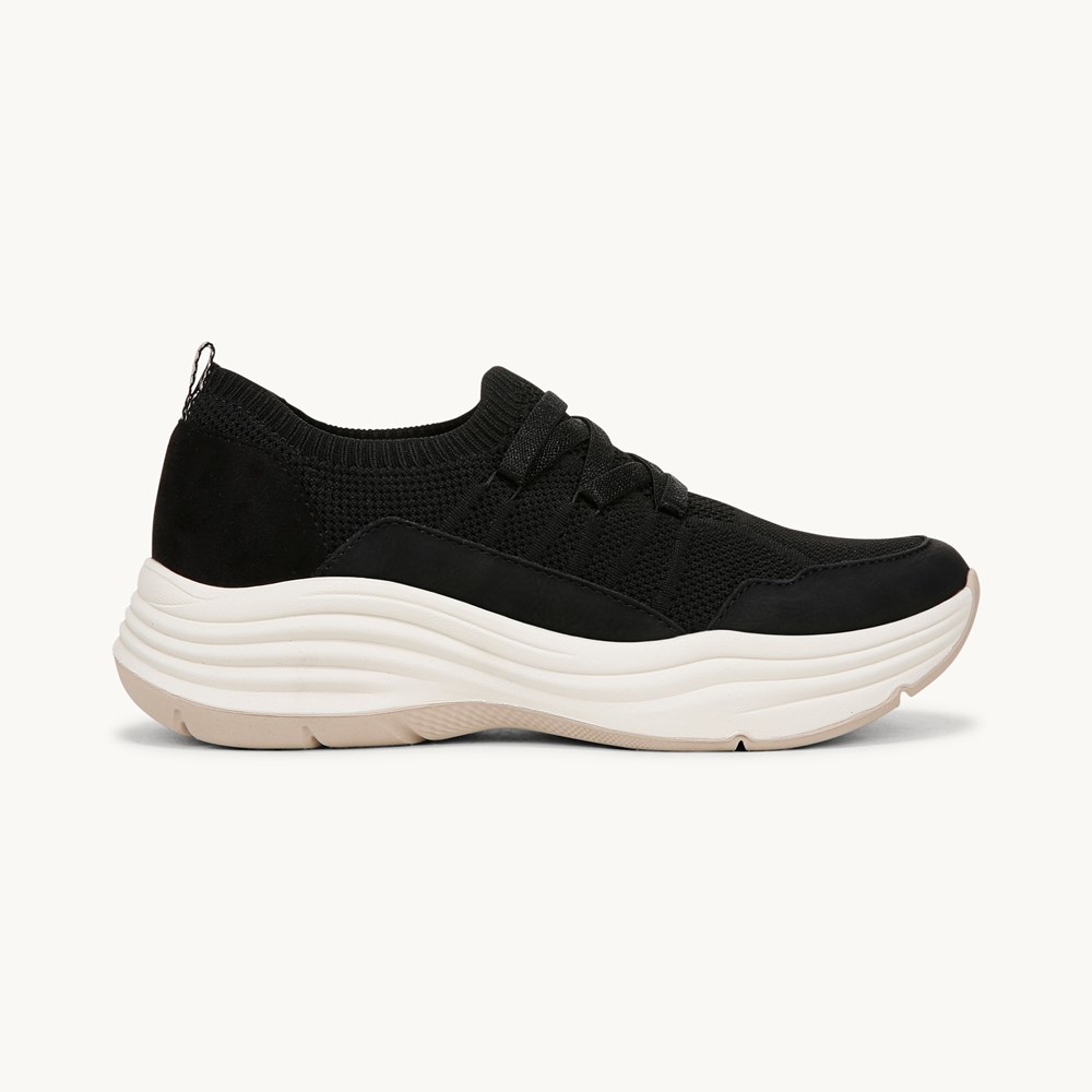 LifeStride Impact Sneaker - Black Knit Fabric