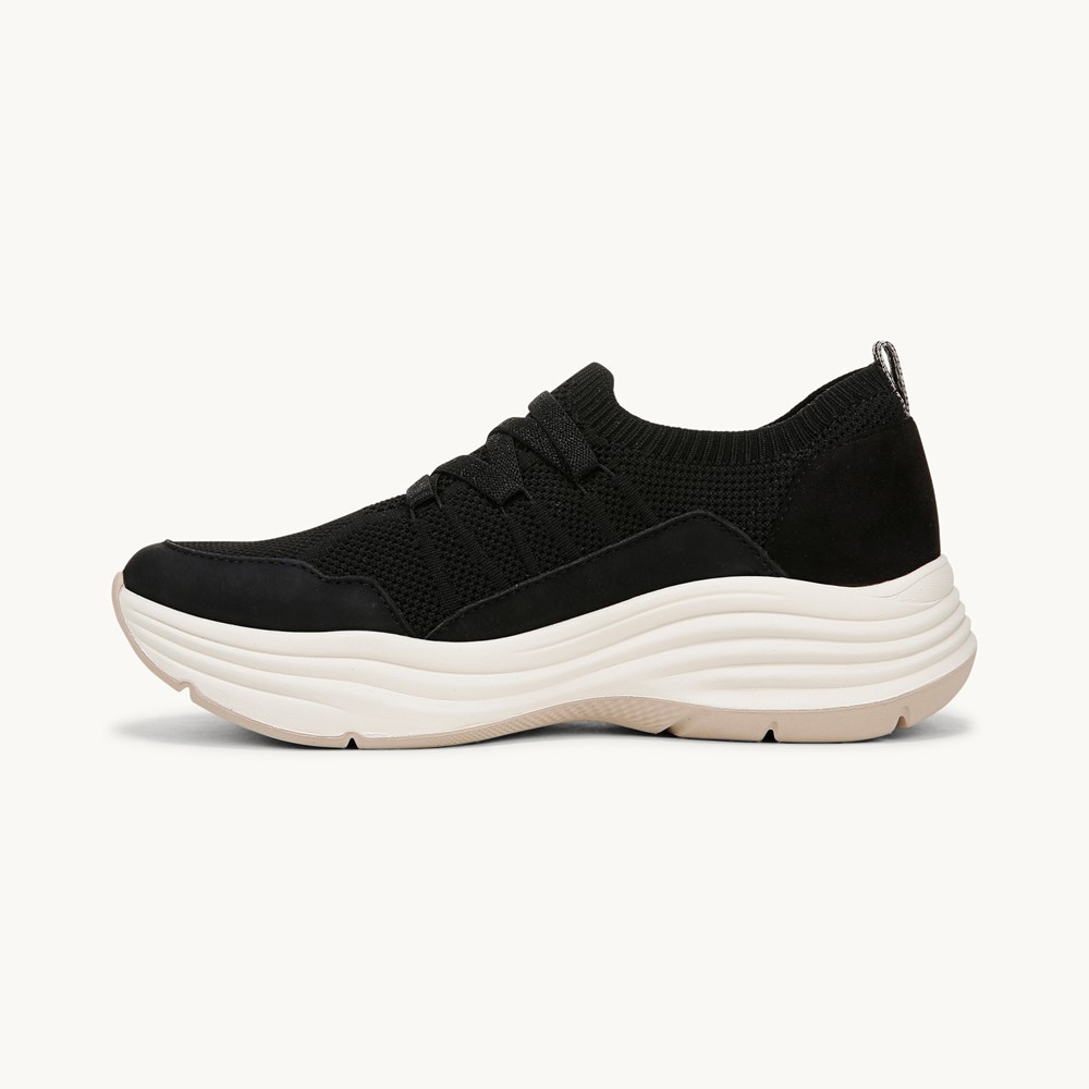 LifeStride Impact Sneaker - Black Knit Fabric