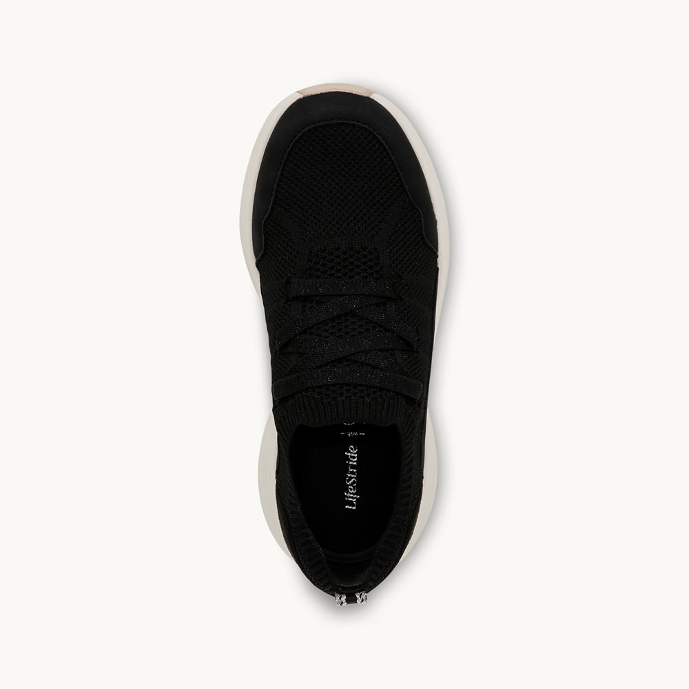 LifeStride Impact Sneaker - Black Knit Fabric