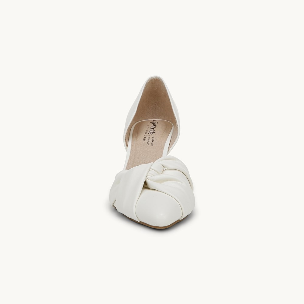 LifeStride Abby Pump - Bright White Faux Leather