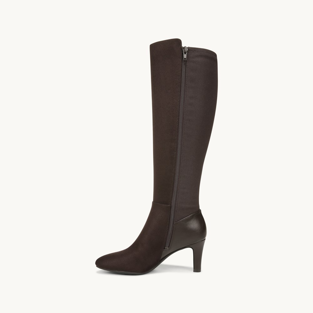 LifeStride Gracie Wide Calf Boot - Brown Fabric