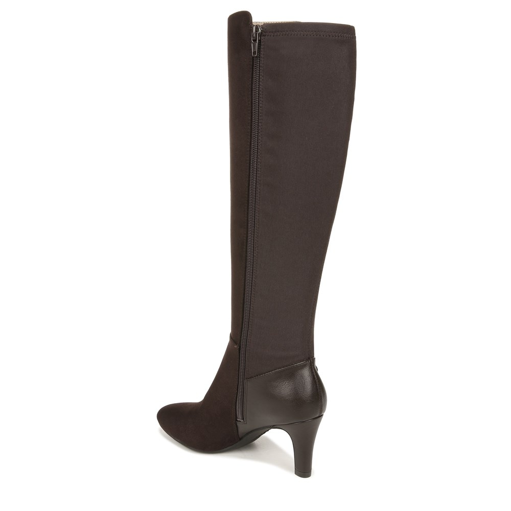 LifeStride Gracie Wide Calf Boot - Brown Fabric