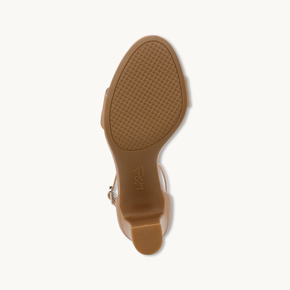 LifeStride Florence Dress Sandal - Camel Tan Faux Leather