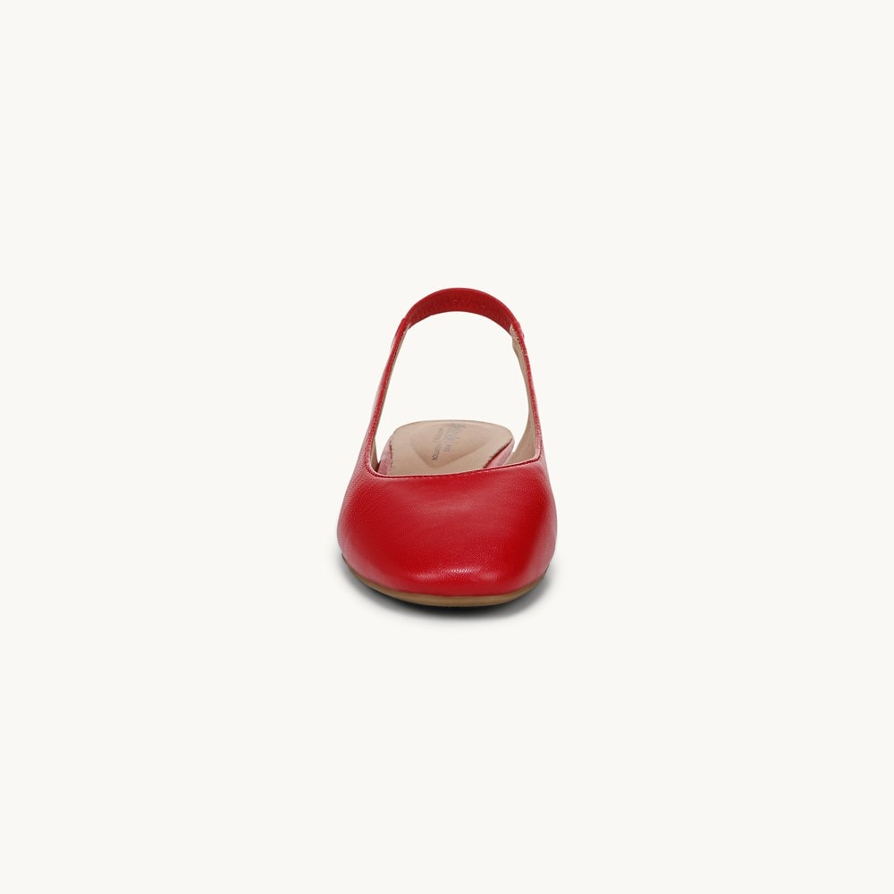 LifeStride Claire Slingback Flat - Fire Red Faux Leather