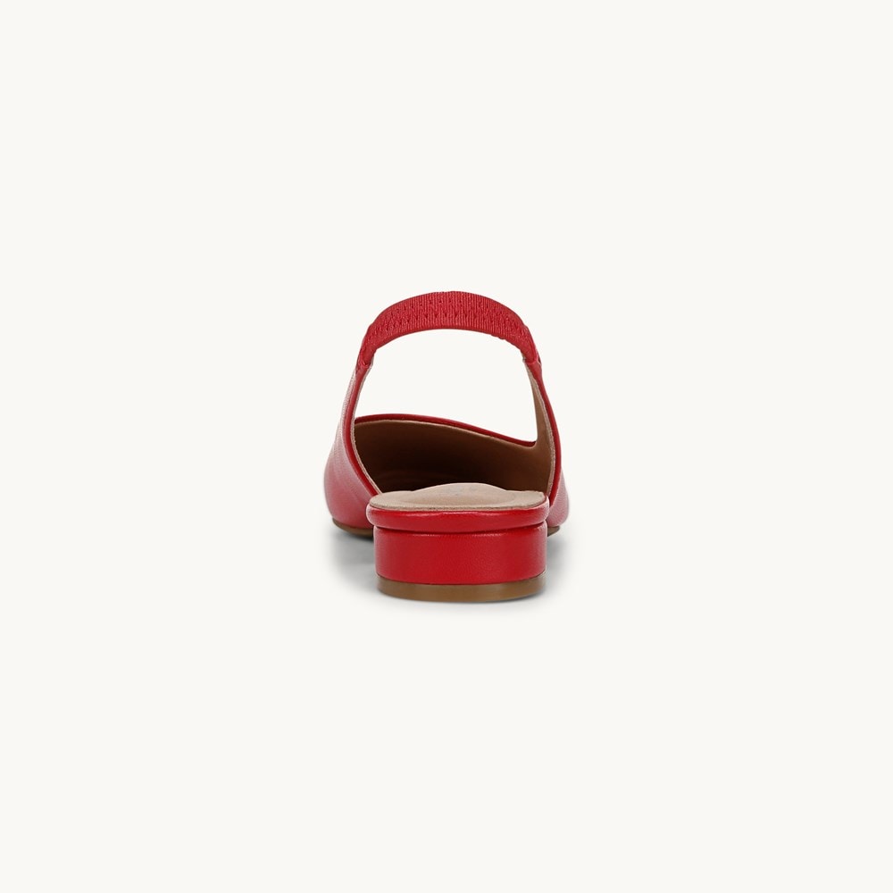 LifeStride Claire Slingback Flat - Fire Red Faux Leather