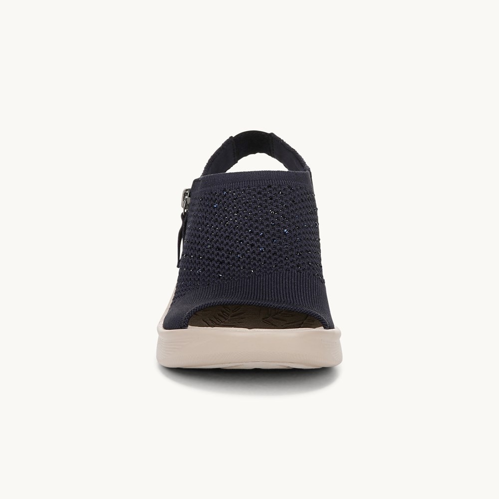 LifeStride Starlet Wedge Sandal - Navy Blazer Knit Fabric