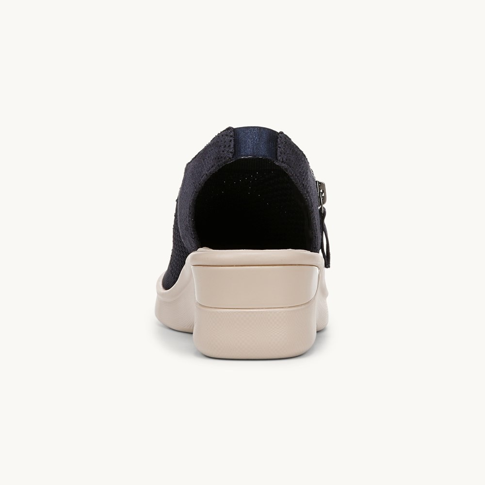 LifeStride Starlet Wedge Sandal - Navy Blazer Knit Fabric