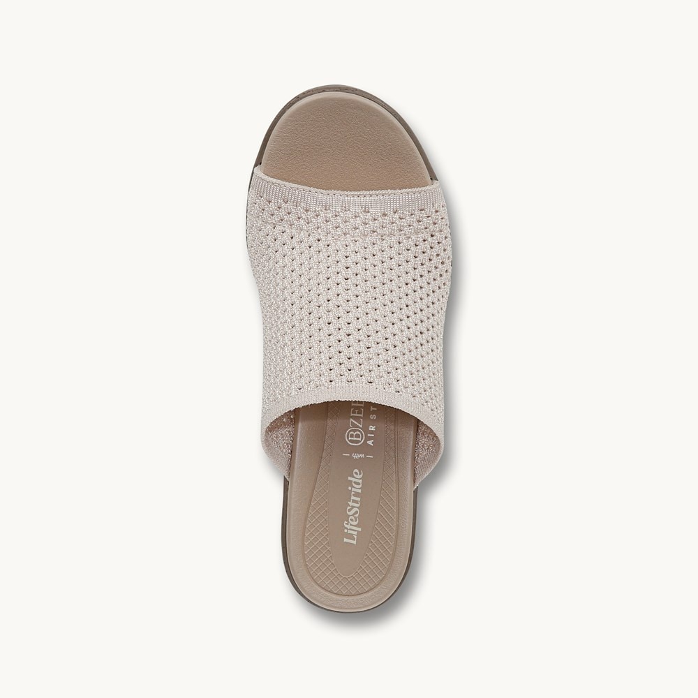 LifeStride Ella Block Heel Sandal - Eggnog Fabric
