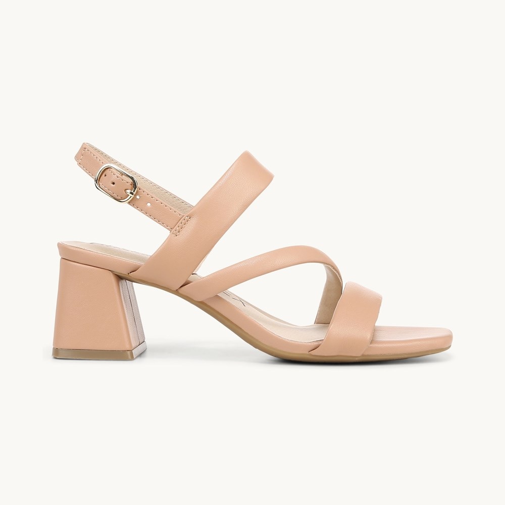 LifeStride Celia Strappy Sandal - Sienna Beige Faux Leather