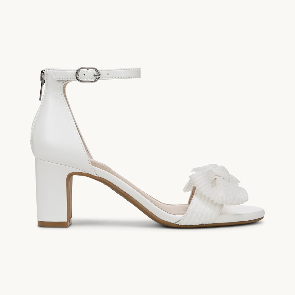 LifeStride Florence Bow Dress Sandal - White Faux Leather
