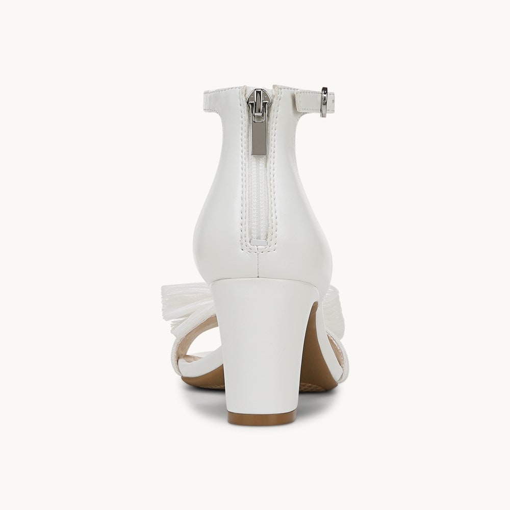 LifeStride Florence Bow Dress Sandal - White Faux Leather