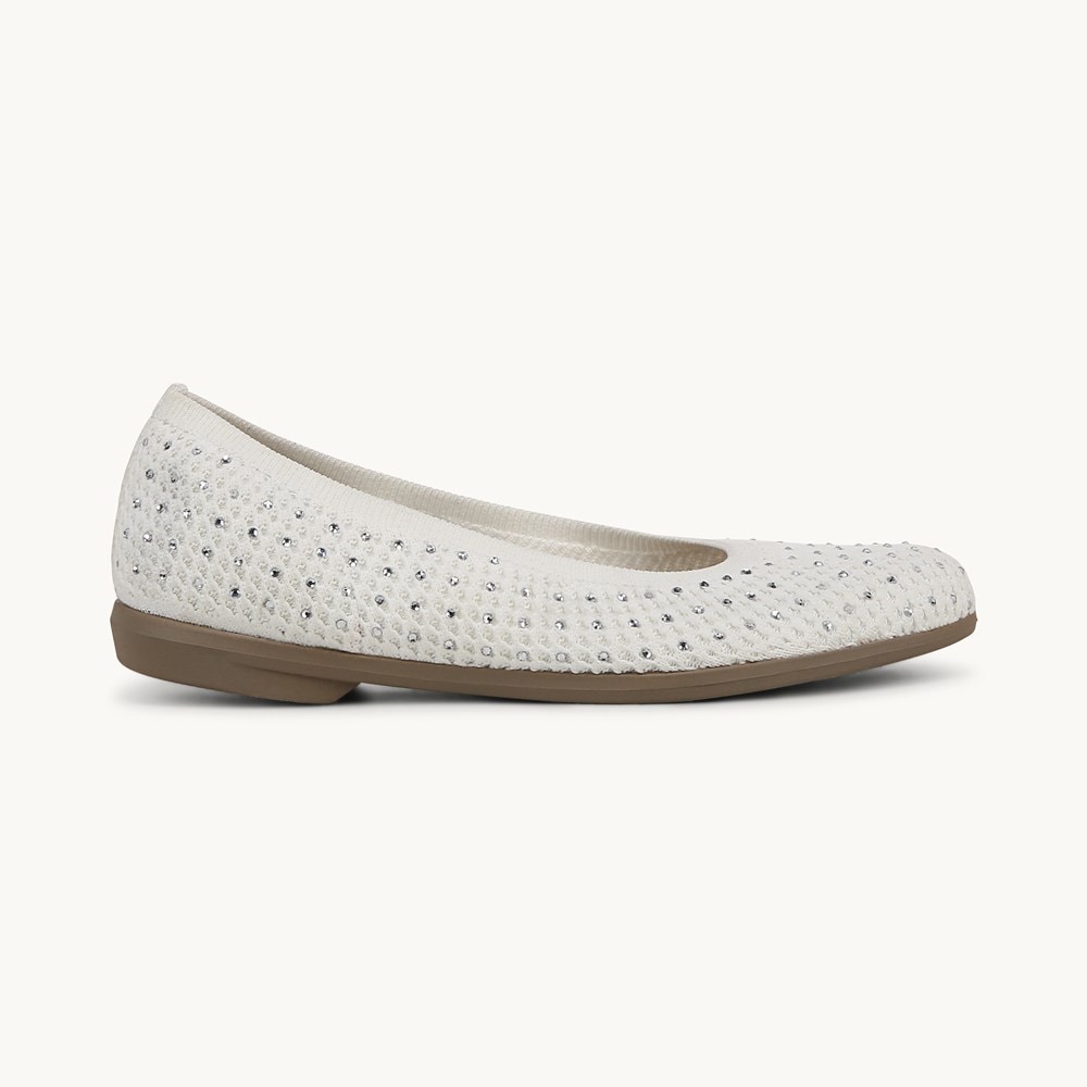 LifeStride Kallie Ballet Flat - Bright White Knit Fabric