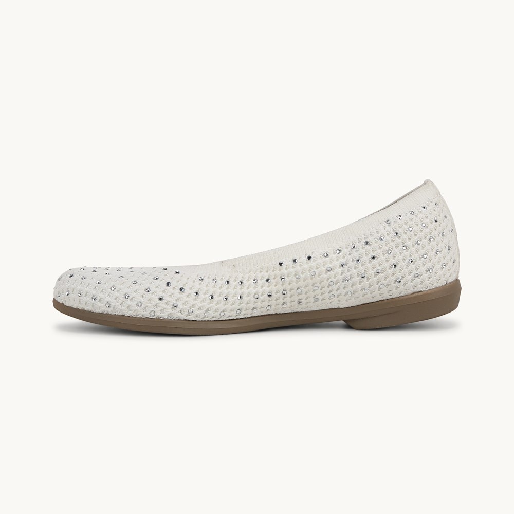 LifeStride Kallie Ballet Flat - Bright White Knit Fabric