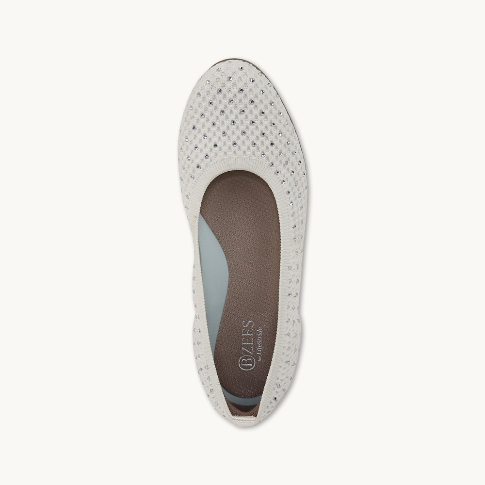 LifeStride Kallie Ballet Flat - Bright White Knit Fabric