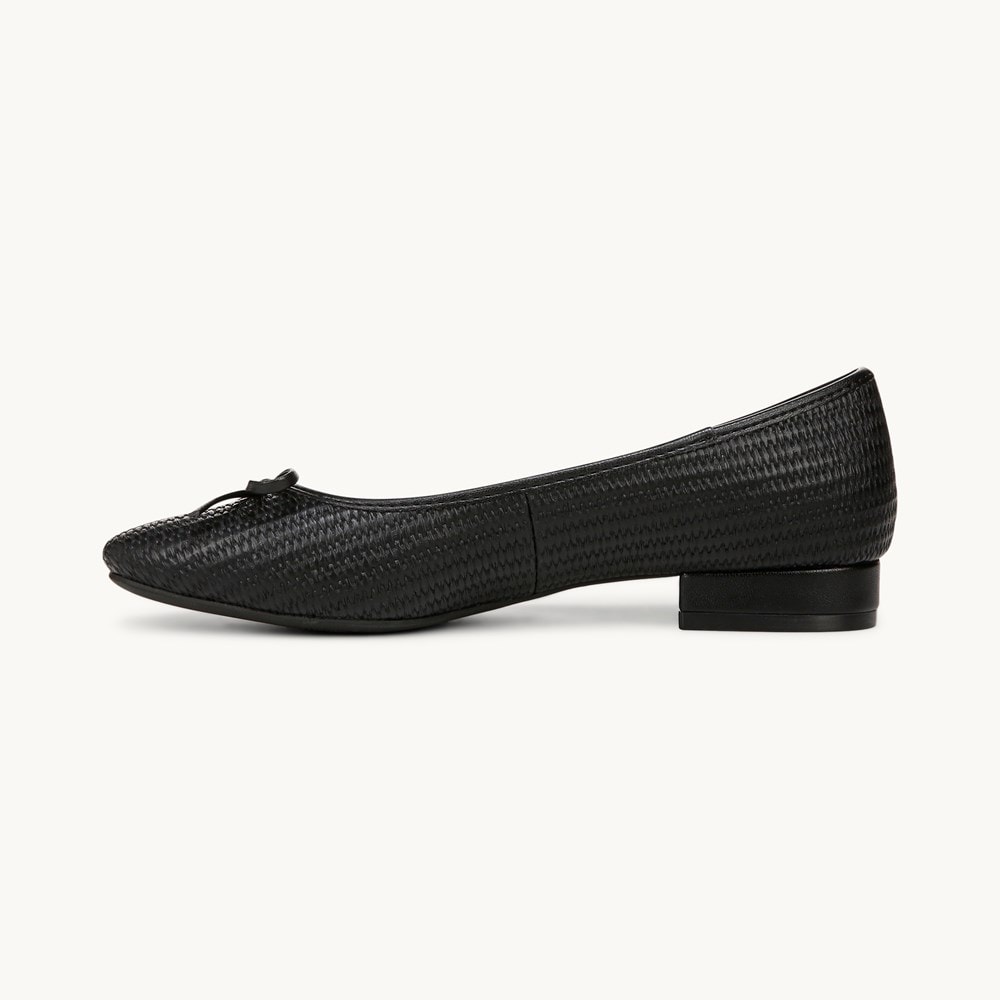 LifeStride Cheers Woven Flat - Black Faux Leather