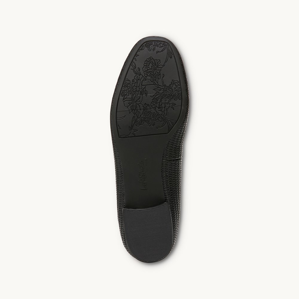 LifeStride Cheers Woven Flat - Black Faux Leather