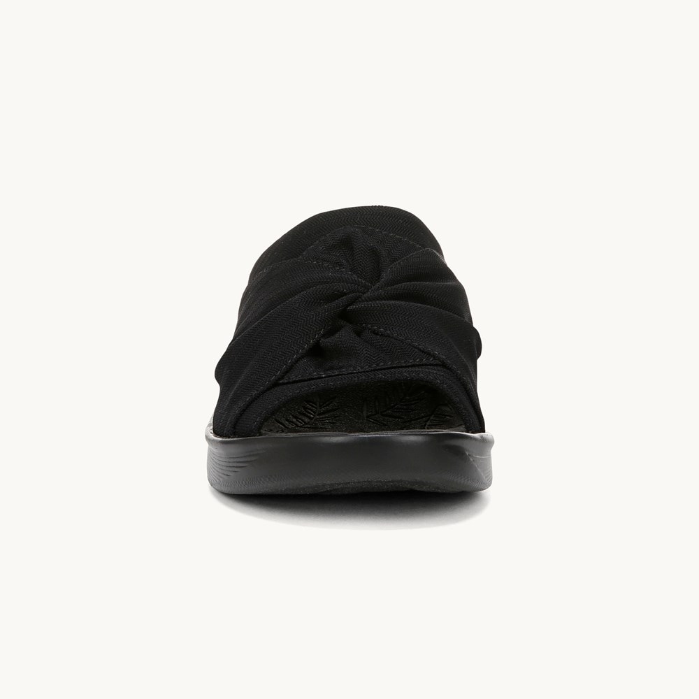 LifeStride Smile 3 Wedge Sandal - Black Stretch Fabric