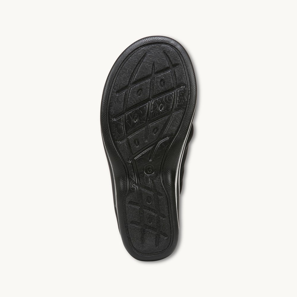 LifeStride Smile 3 Wedge Sandal - Black Stretch Fabric