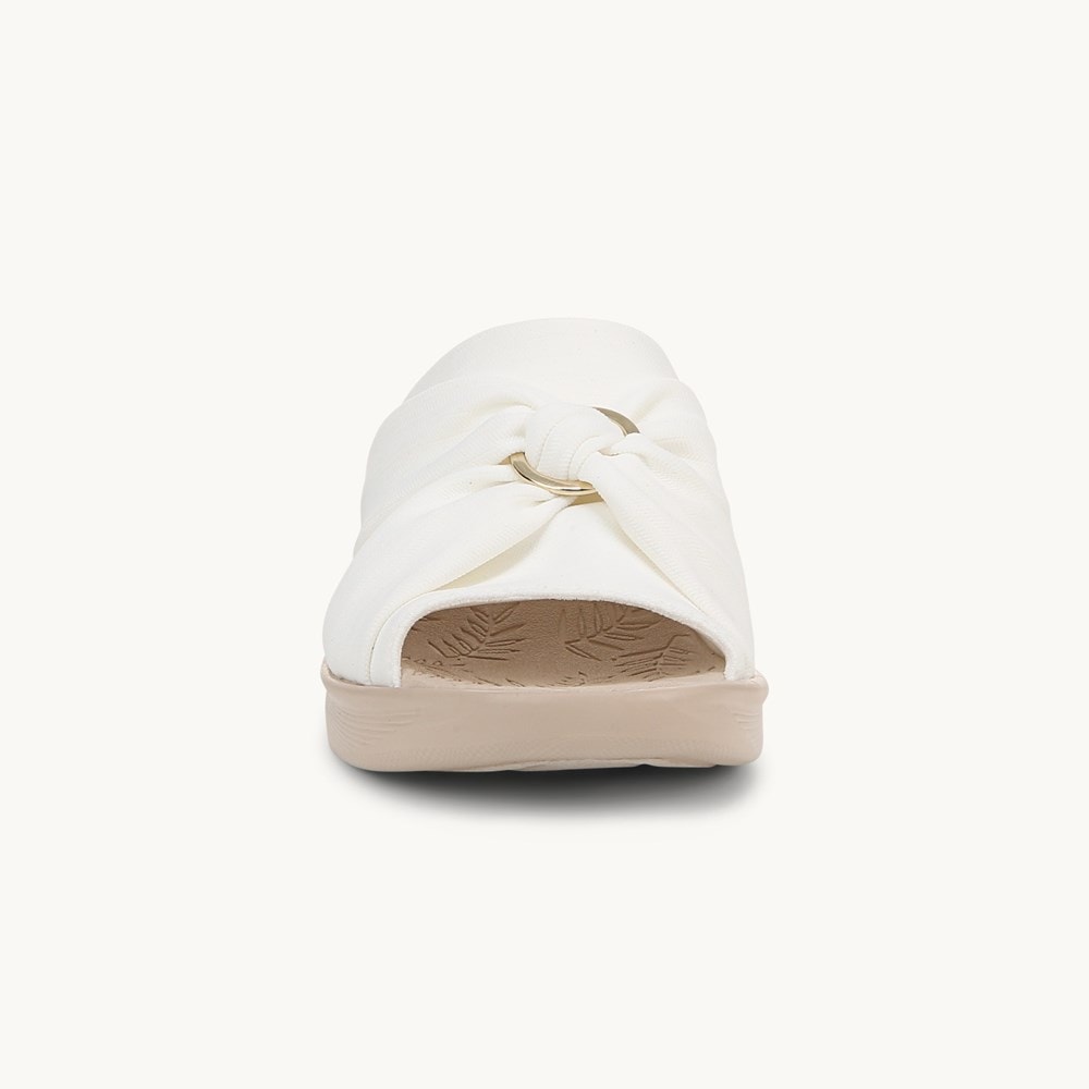 LifeStride Serenade Slide Wedge Sandal - White Fabric