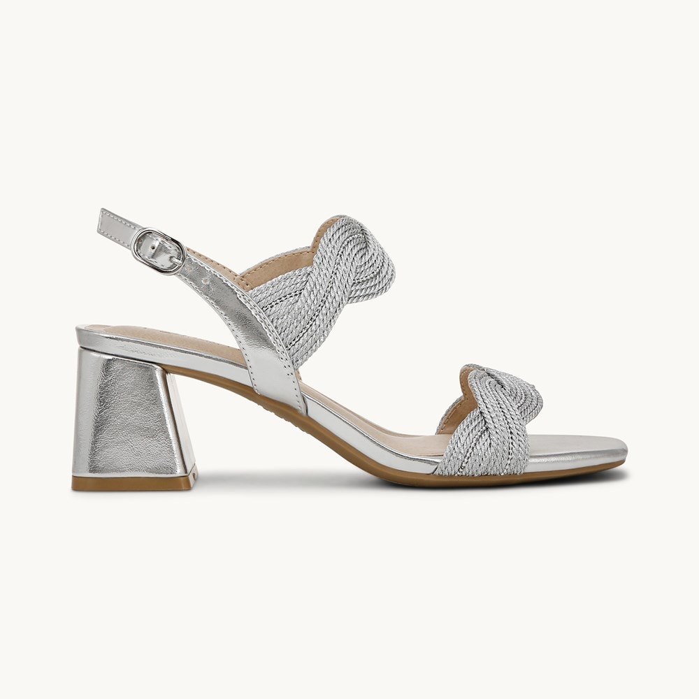 LifeStride Charnelle Slingback Dress Sandal - Silver Faux Leather