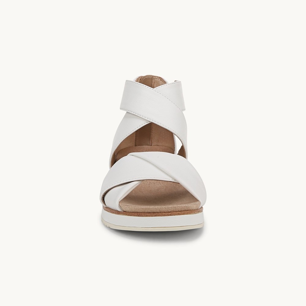 LifeStride Zoom Gladiator Sandal - Bright White Faux Leather