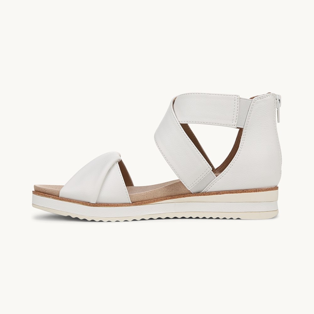 LifeStride Zoom Gladiator Sandal - Bright White Faux Leather