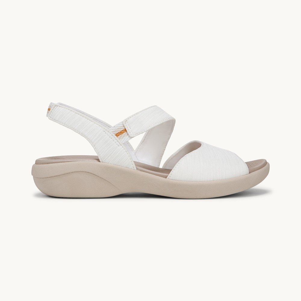 LifeStride Cheerful Strappy Sandal - Bright White Waxy Fabric