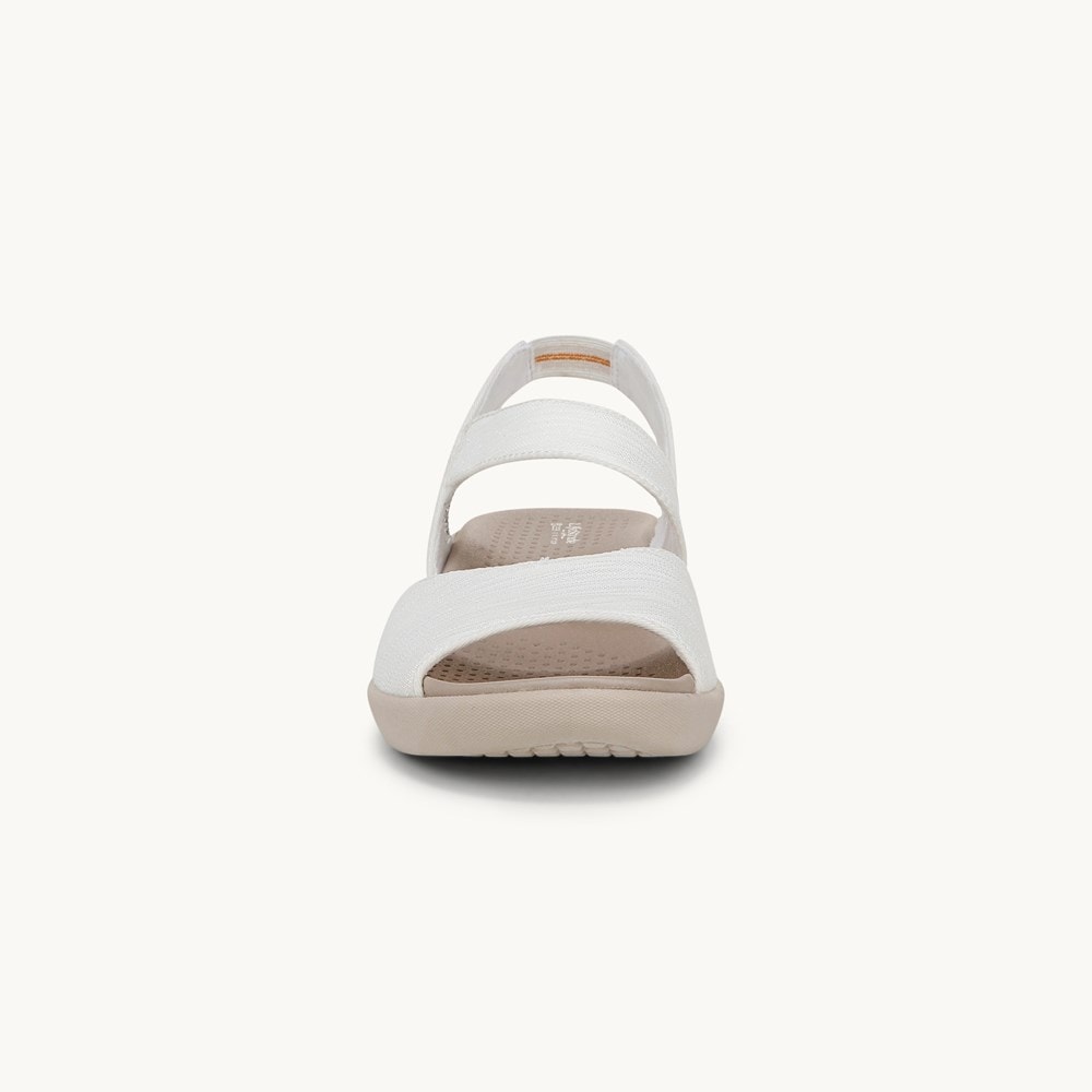 LifeStride Cheerful Strappy Sandal - Bright White Waxy Fabric