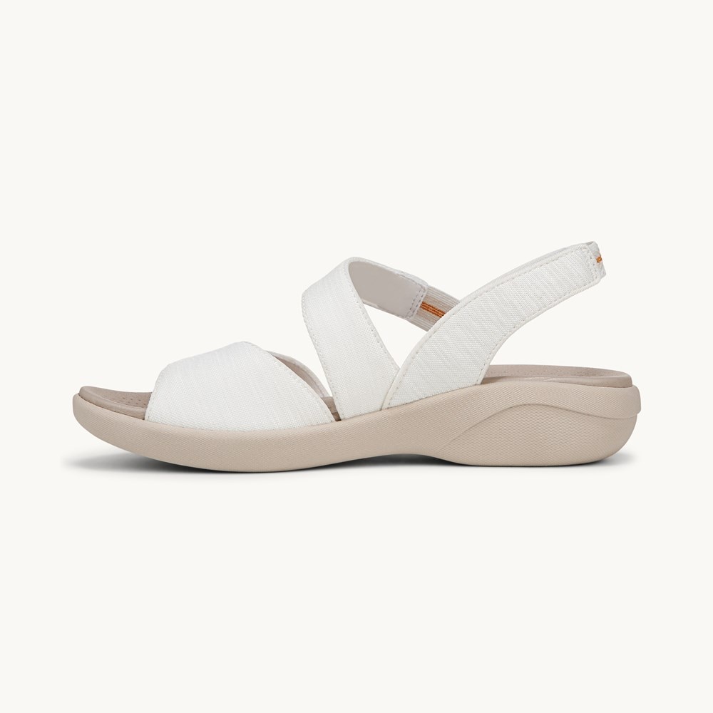 LifeStride Cheerful Strappy Sandal - Bright White Waxy Fabric