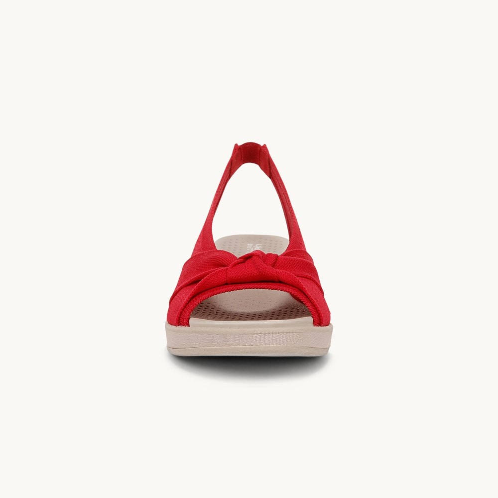 LifeStride Bell Slingback Wedge Sandal - Fire Red Knit Fabric