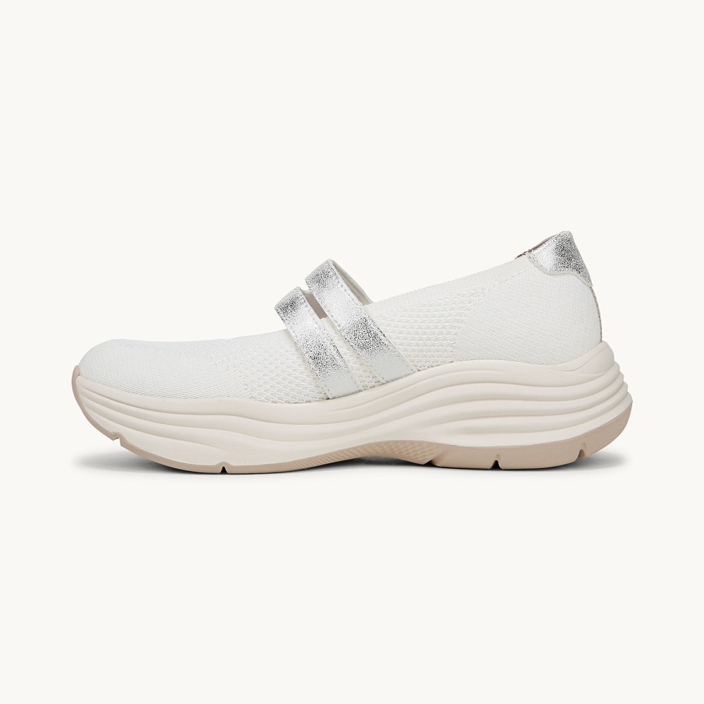 LifeStride Intuition Knit Mary Jane - Bright White Knit Fabric