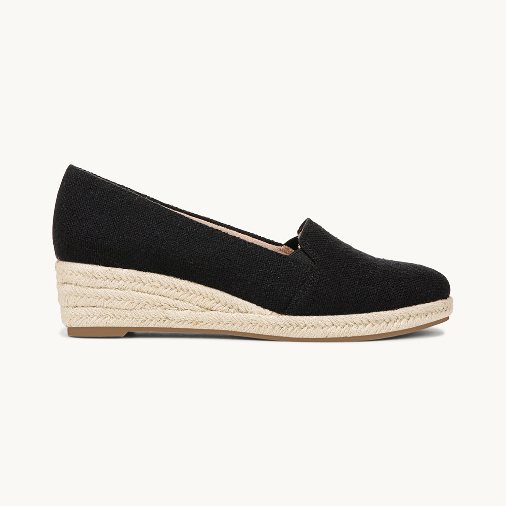 LifeStride Kamilla Wedge Slip On - Black Fabric