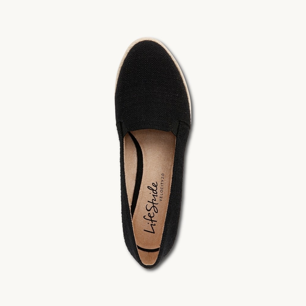 LifeStride Kamilla Wedge Slip On - Black Fabric