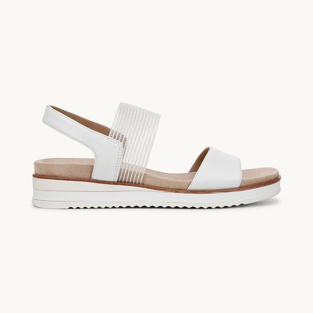 LifeStride Zing Slingback Sandal - Bright White Faux Leather