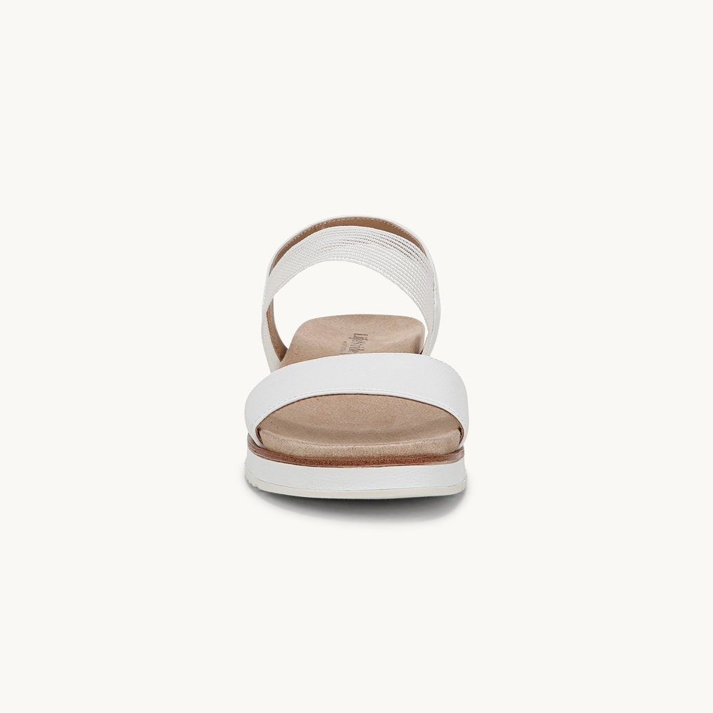 LifeStride Zing Slingback Sandal - Bright White Faux Leather