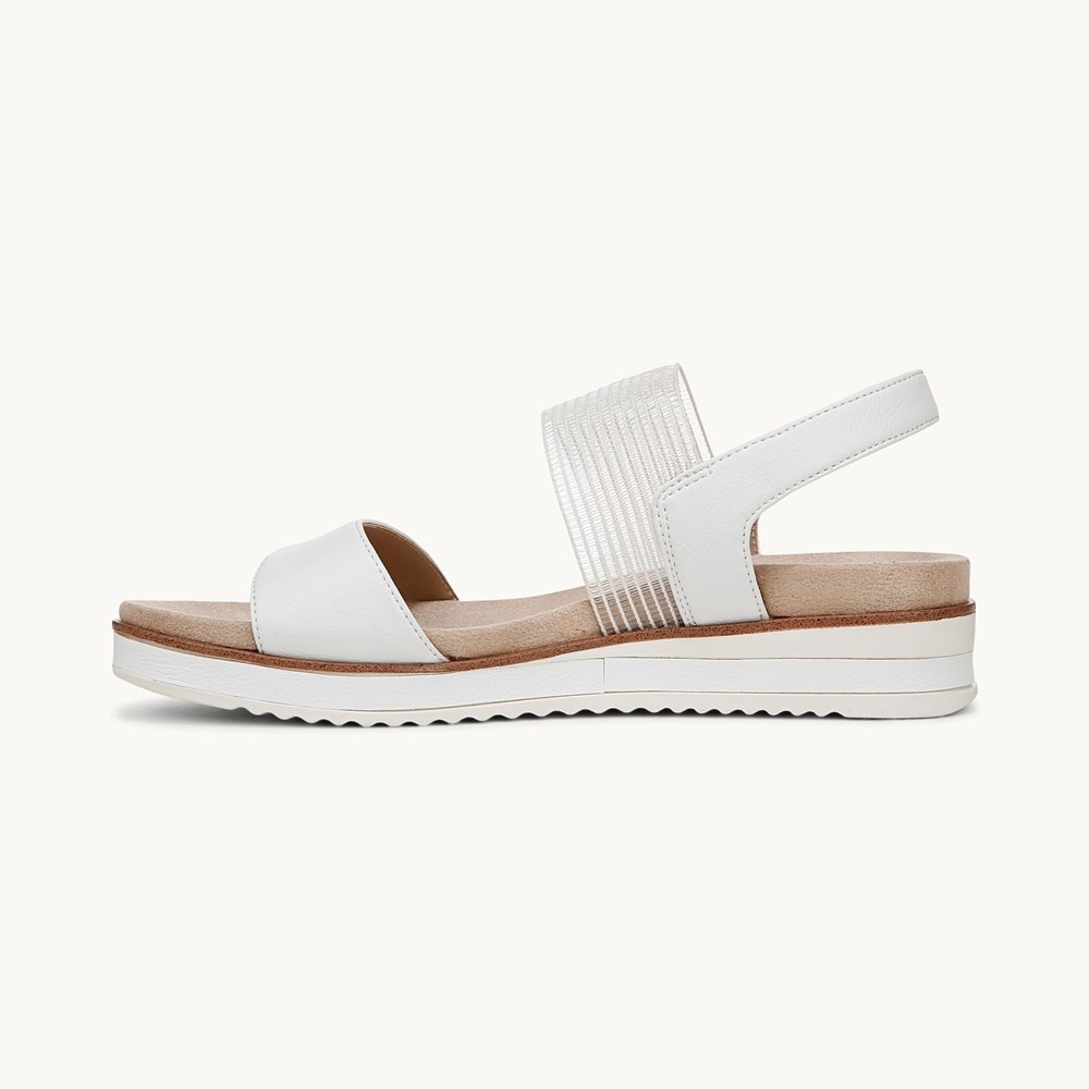 LifeStride Zing Slingback Sandal - Bright White Faux Leather