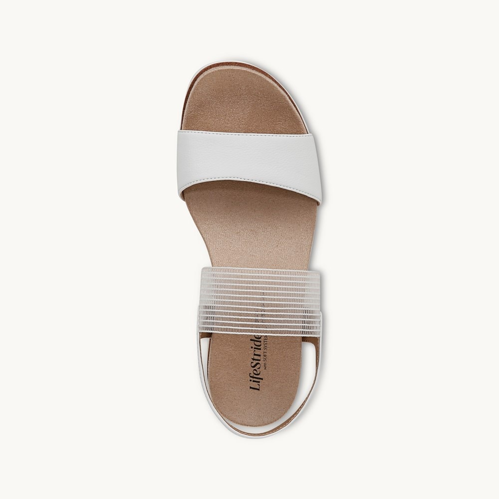 LifeStride Zing Slingback Sandal - Bright White Faux Leather